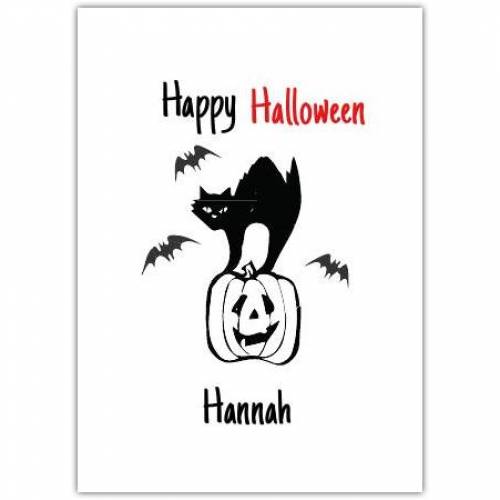 Happy Halloween Black And White  Card