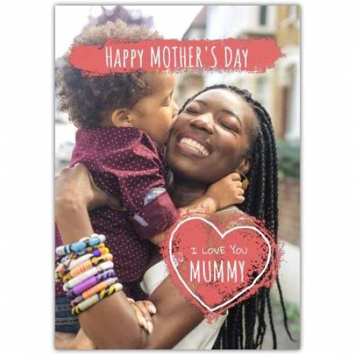 Mothers Day Photo Chalk Heart Greeting Card