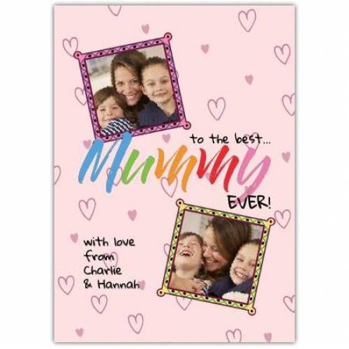 Pink Photo Frames Mothers Day Greeting Card