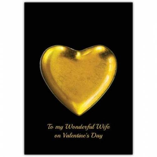Valentines Day Gold Heart Greeting Card