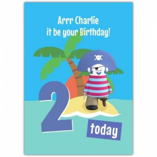2nd Birthday Pirate Greeting Card