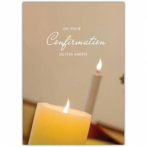 Church Candle On Your Confirmation Card