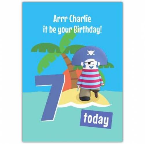 Pirate Island 7th Birthday Card