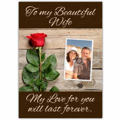 Valentines Day Beautiful Wife Photo Greeting Card