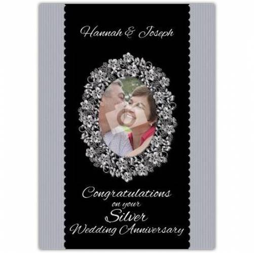 Silver Wedding Anniversary Picture Card