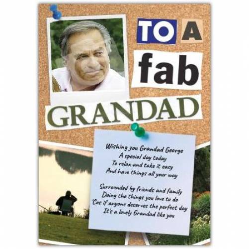 Fab Grandad Photo Birthday Card