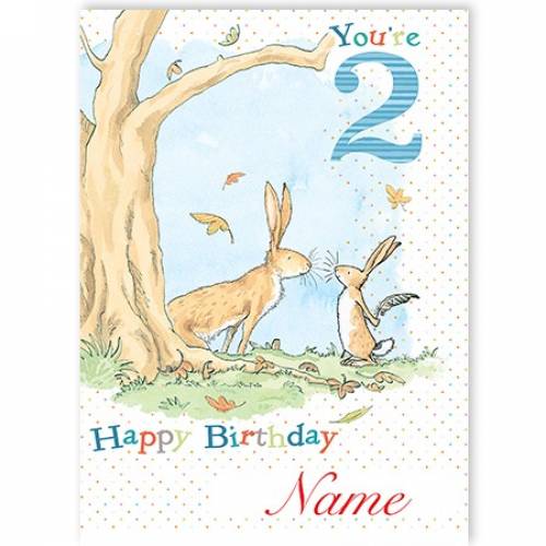 You're 2 Bunny Boy Birthday Card
