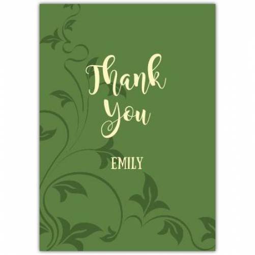 Thank You Green Leaves Card
