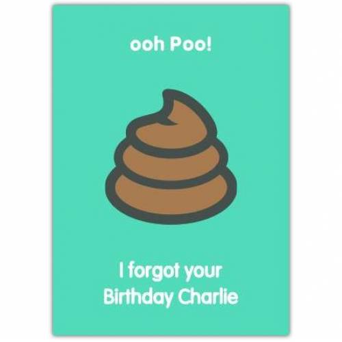 Happy Belated Birthday Poo Humor Card