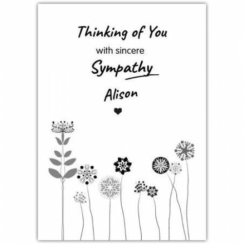 Sympathy With Flowers  Card