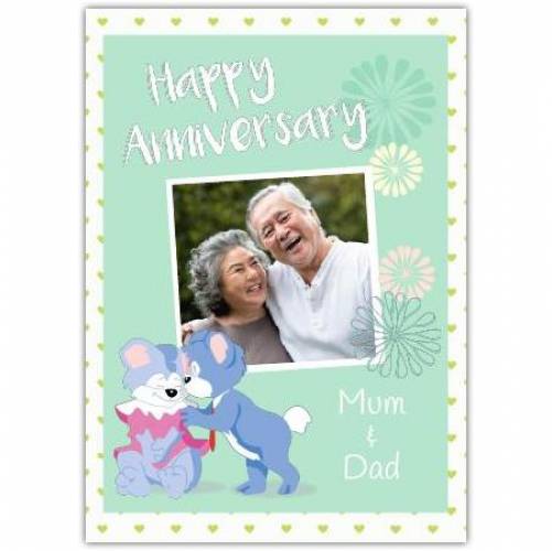 Anniversary Photo Upload Kisses Greeting Card