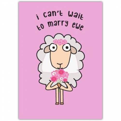 Marriage Wedding Couple Marry Ewe Greeting Card