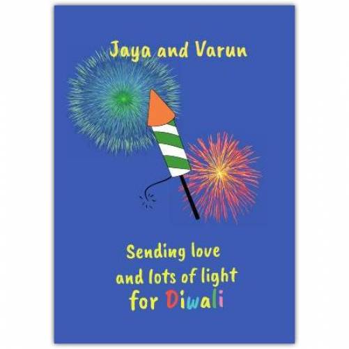 Diwali Festival Lights Fireworks Love Greeting Card