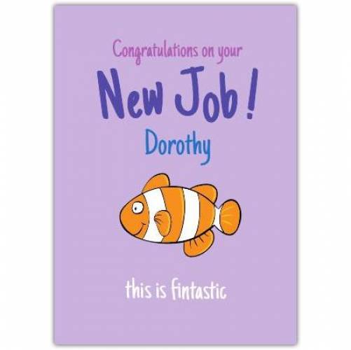 New Job Congrats Fish Pun Greeting Card