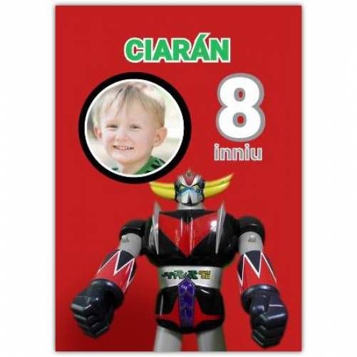 Robot Age Today As Gaeilge Birthday Card