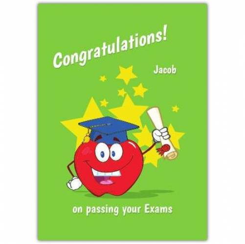 Exams Congratulations Smart Apple Greeting Card