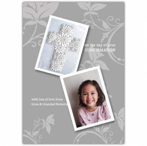 Floral Grey On Your Confirmation Day Card