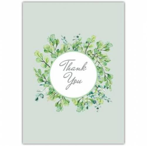 Thank You Green Wreath Greeting Card