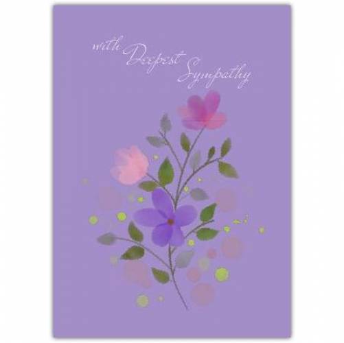 Sympathy Purple Watercolour Flower Greeting Card