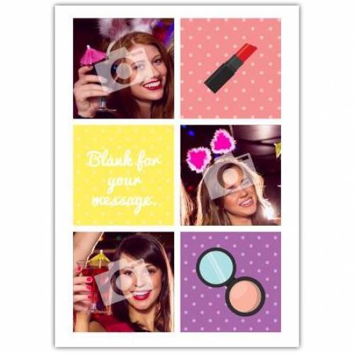 Lipstick And Make Up Happy Birthday Card Card