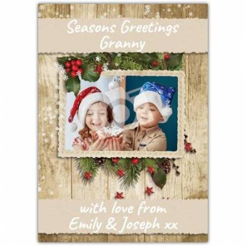 Holly Season's Greetings Christmas Card