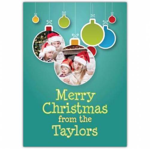 Merry Christmas Bauble Photo Card