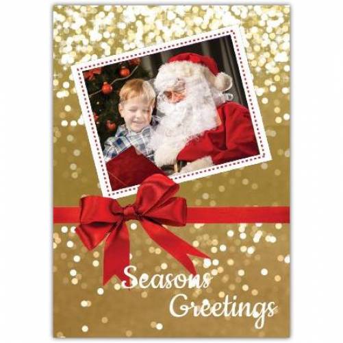 Red Bow Season's Greetings Christmas Card