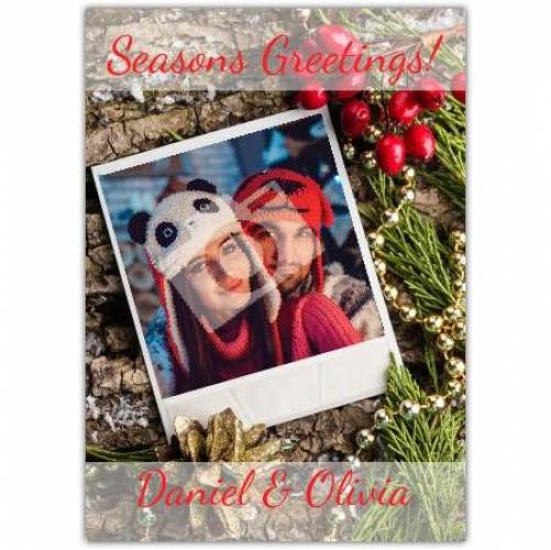 Seasons Greetings Polaroid Picture Card