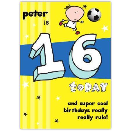 Super Cool Happy 16th Birthday Card