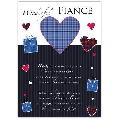 Wonderful Fiance Birthday Card