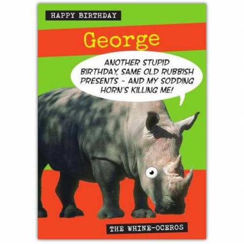 Whine Oceros Stupid Birthday Card