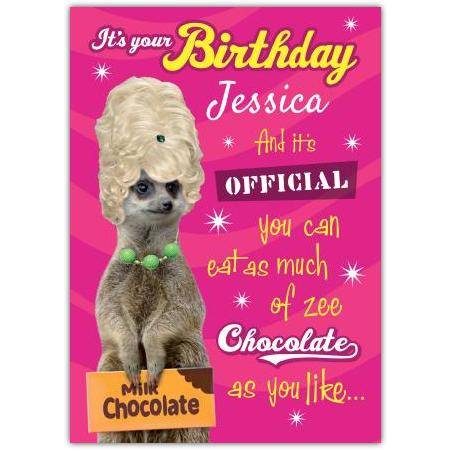 Eat As Much Chocolate Birthday Card