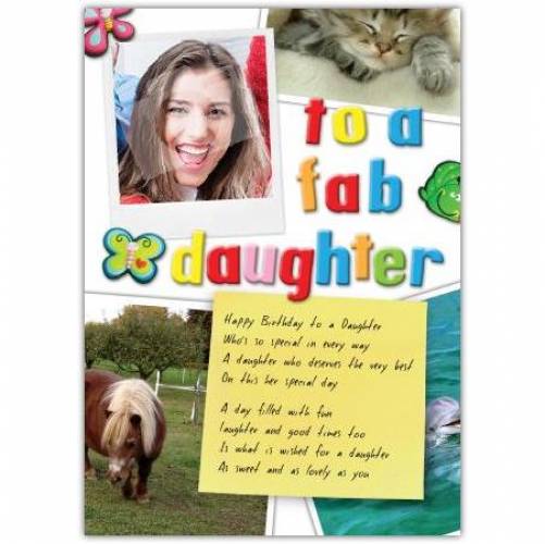 Fab Daughter Photo Birthday Card