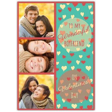 To My Wonderful Boyfriend Valentines Card