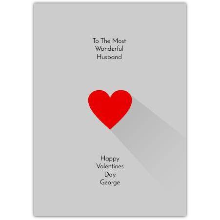 To The Most Wonderful Husband Grey Valentines Day Card