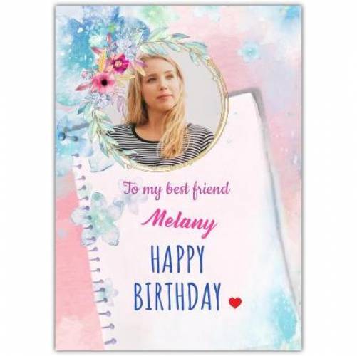 Happy Birthday Notebook With Flowers  Card