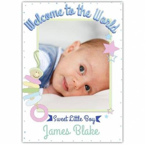 Welcome To The World Sweet Little Boy Photo Card
