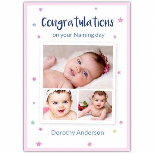 Congratulations Baby Girl Pink Stars  Card