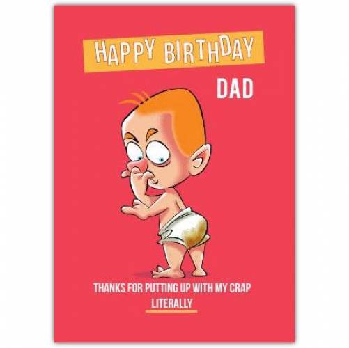 Happy Birthday Baby With Dirty Diaper Card