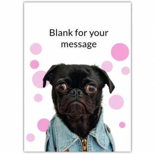 Any Message Dog In Denim Jacket Greeting Card