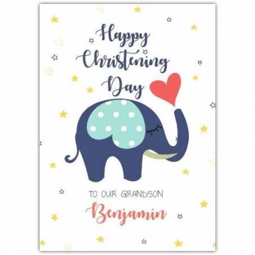 Christening Day Elephant Love Greeting Card