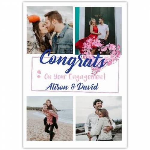 Engagement Congrats Photo Heart Greeting Card