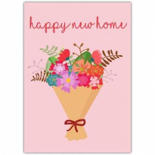 New Home Bouquet House Greeting Card