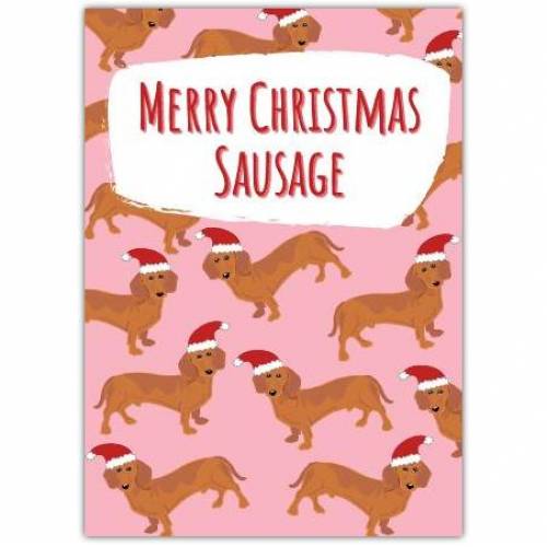 Christmas Sausage Dog Cute Greeting Card