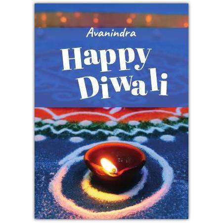 Happy Diwali Flame Lamp Greeting Card