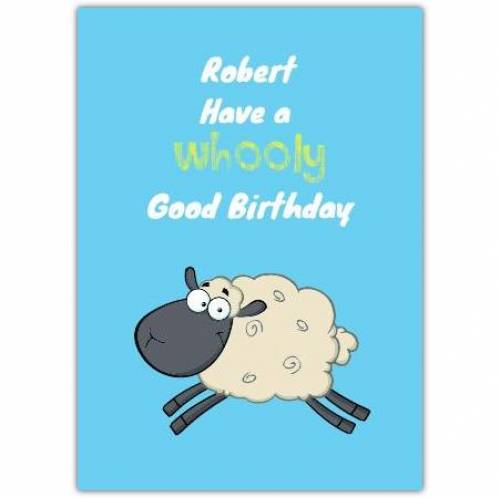 Birthday Sheep Wooly Good Pun Greeting Card