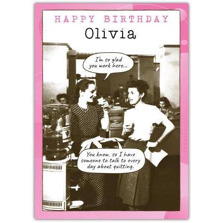 Happy Birthday Funny Vintage Office Banter Greeting Card