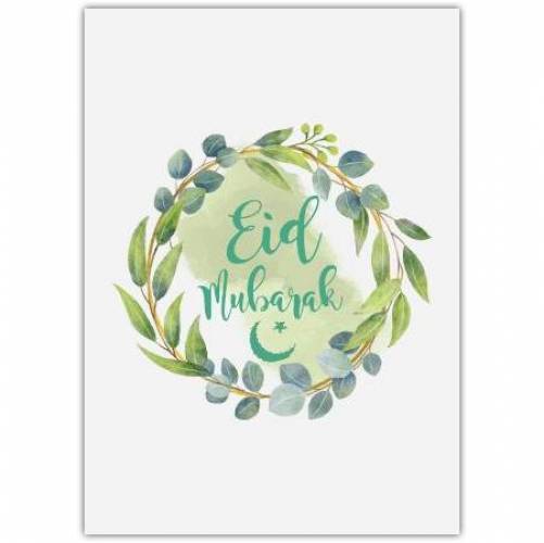 Eid Mubarak Blessed Feast Wreath Greeting Card