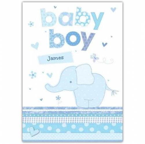 Baby Boy Elephant Greeting Card