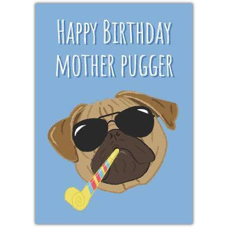 Happy Birthday Pugging Funny Greeting Card